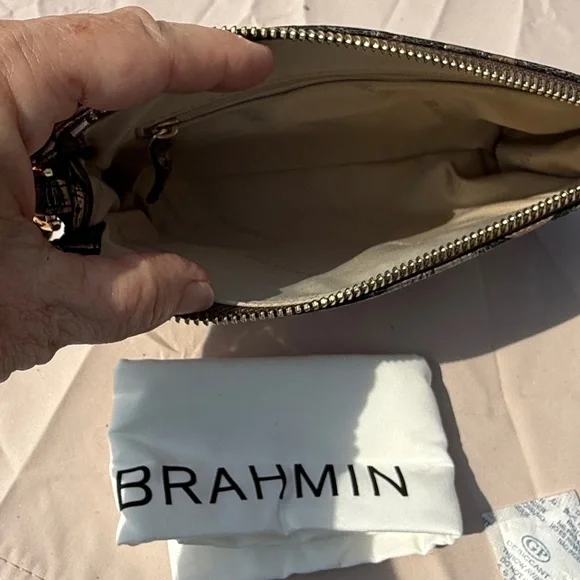 Brahmin Black and Gold Clutch with Luxurious Design - Picture 3 of 3